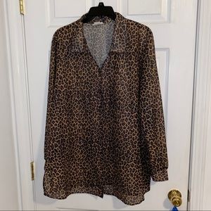cheetah oversized button up shirt